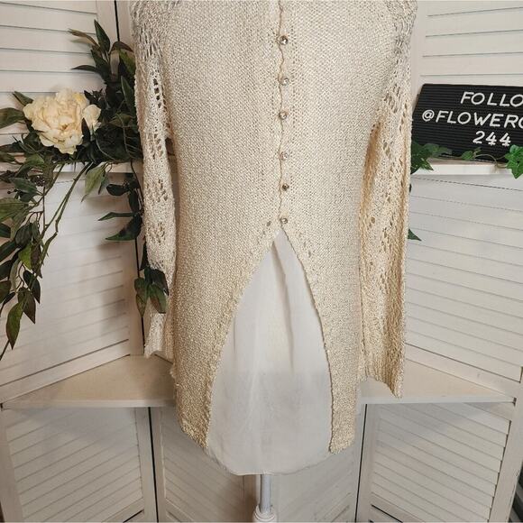 ALTARD STATE LINED KNIT LACE CREAM TUNIC  SIZE SMALL - Picture 4 of 9